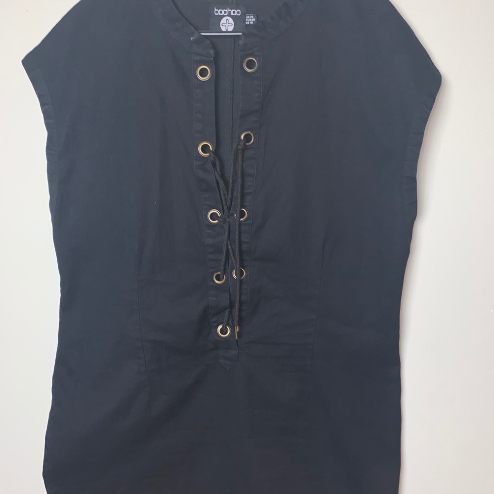 Black denim dress